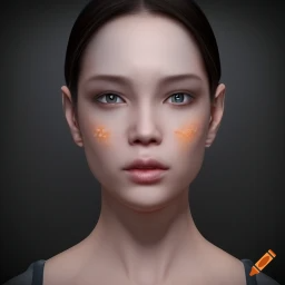AI-generated portrait of a young woman. 